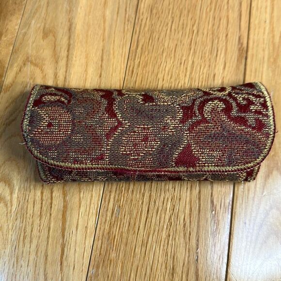 Vintage carpet reading glasses holder w hook & loop closure - Picture 1 of 6
